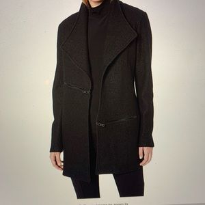 NWT Anne Klein open front boiled wool jacket